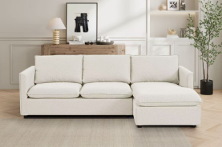 Picture of  BENDON Fabric Sectional Sofa (Off White) - Chaise Facing Right	