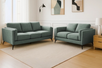 Picture of MARLOW Fabric Sofa Range (Moss Green) - Loveseat+Sofa Set