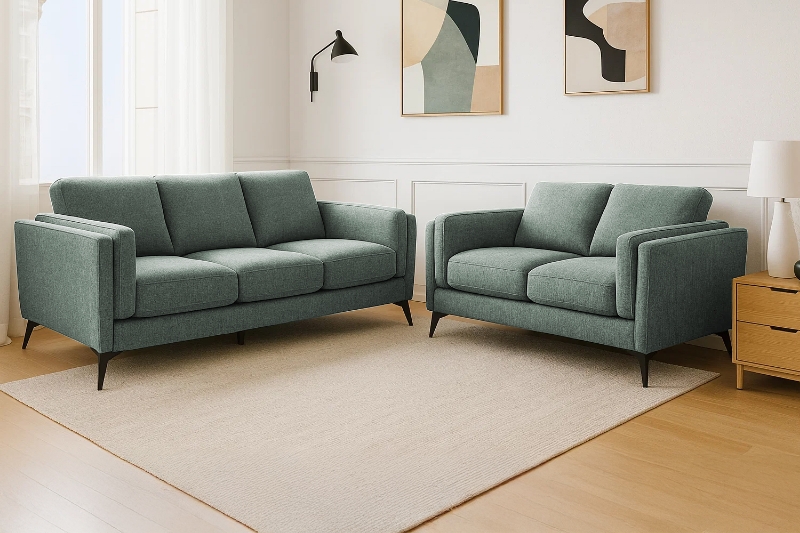 Picture of MARLOW Fabric Sofa Range (Moss Green) - Loveseat+Sofa Set