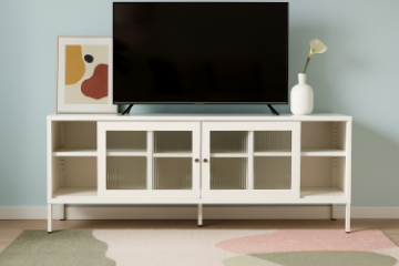 Picture of STARK Steel Frame 59" Sliding Door TV Unit (Cream)