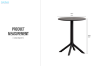 Picture of FLORINA D23.5" Round Dining Table - UV, Water & Moisture Resistance (Black)
