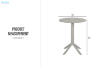 Picture of FLORINA D23.5" Round Dining Table - UV, Water & Moisture Resistance (Grey)
