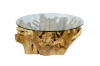 Picture of Takara D35.5" Tempered Glass Top Handcrafted Teak Root Coffee Table
