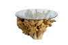 Picture of Takara D35.5" Tempered Glass Top Handcrafted Teak Root Coffee Table