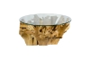 Picture of Takara D35.5" Tempered Glass Top Handcrafted Teak Root Coffee Table