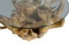Picture of Takara D35.5" Tempered Glass Top Handcrafted Teak Root Coffee Table