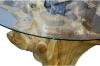 Picture of Takara D51" Tempered Glass Top Handcrafted Teak Root Dining Table