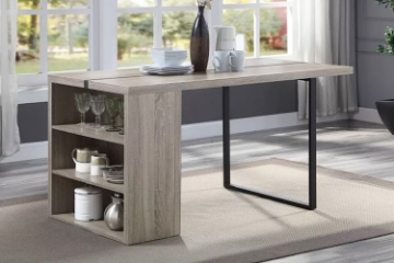 Picture of LITAKE 60" Dining Table with Shelves