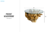 Picture of Takara D35.5" Tempered Glass Top Handcrafted Teak Root Coffee Table