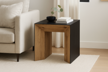 Picture of BETA Reclaimed Pine Wood Side Table (23.6" x 23.6")