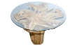 Picture of Takara D43.5" Tempered Glass Top Handcrafted Teak Root Dining Table