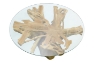 Picture of Takara D43.5" Tempered Glass Top Handcrafted Teak Root Dining Table