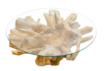Picture of Takara D43.5" Tempered Glass Top Handcrafted Teak Root Coffee Table