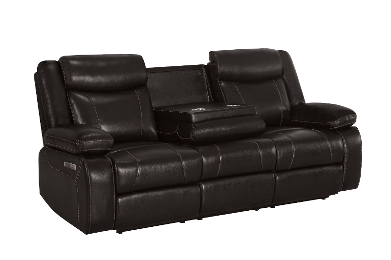 Picture of ZENO Power Reclining Sofa Range - Sofa with Drop Down Console, USB & Type-C Ports(3RRC)