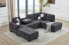 Picture of NEBULA Pro Sectional Sofa with Storage Ottoman & Drop-Down Console & USB & Type-C Port (Dark Grey)