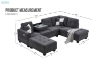 Picture of NEBULA Pro Sectional Sofa with Storage Ottoman (Dark Grey) - Chaise Facing Left