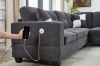 Picture of NEBULA Pro Sectional Sofa with Storage Ottoman (Dark Grey) - Chaise Facing Left
