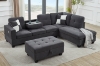 Picture of NEBULA Pro Sectional Sofa with Storage Ottoman (Dark Grey) - Chaise Facing Left