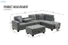 Picture of NEBULA Pro Sectional Sofa with Storage Ottoman & Drop-Down Console & USB & Type-C Port (Misty Grey)