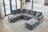 Picture of  NEBULA Pro Sectional Sofa with Storage Ottoman (Misty Grey) - Chaise Facing Right