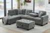 Picture of NEBULA Pro Sectional Sofa with Storage Ottoman (Misty Grey) - Chaise Facing Left