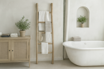 Picture of WILDBRANCH 71" Big Teak Wood Towel Ladder