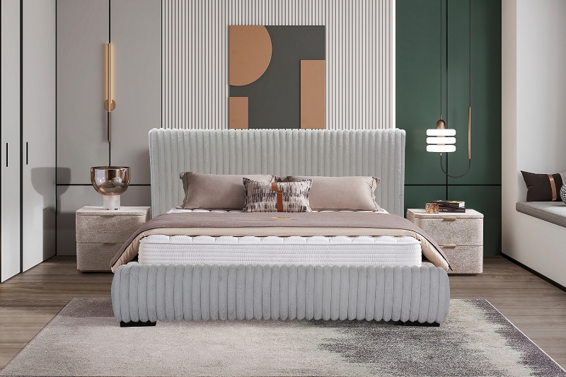 Picture of HILLSDALE Fabric Bed Frame in Queen/Eastern King Sizes(Grey)