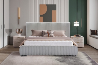 Picture of HILLSDALE Fabric Bed Frame(Grey) - Queen