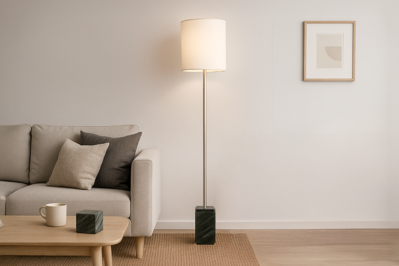 Picture of FLOOR LAMP 750 Stone Grey Marble Base