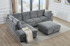 Picture of LIBERTY Premium Sectional Sofa (Light Grey) - Chaise Facing Left with Storage Ottoman