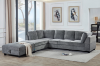 Picture of LIBERTY Premium Sectional Sofa (Light Grey) - Chaise Facing Right with Storage Ottoman