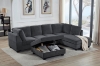 Picture of LIBERTY Premium Sectional Sofa (Dark Grey) - Chaise Facing Right with Storage Ottoman