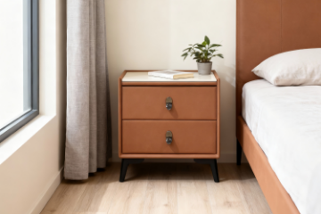 Picture of CUBA 2-Drawer Nightstand (Brown)