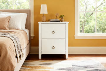 Picture of METRO Pine Bedside Table (White)