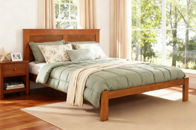 Picture of METRO Solid Pine Wood Eastern Bed Frame in Twin/Double/Queen/Eastern King Size (Honey)