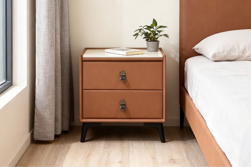 Picture of CUBA 2-Drawer Bedside Table (Brown)