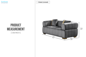 Picture of VEGAS Chesterfield Velvet Sofa Range (Grey) - 2 Seater (Loveseat)