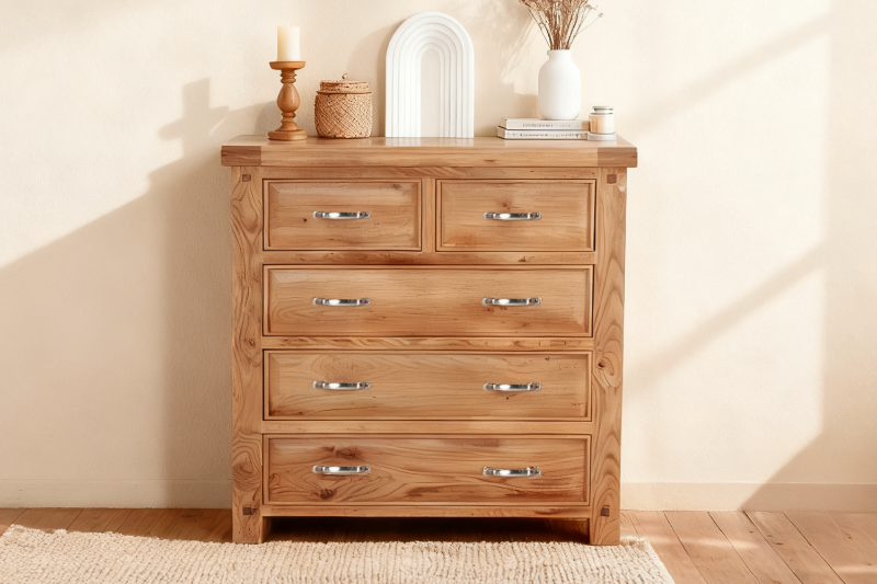 Picture of WESTMINSTER 5-Drawer Solid Oak Chest 