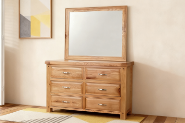 Picture of WESTMINSTER Solid Oak 6-Drawer Dresser with Mirror