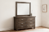 Picture of WESTMINSTER  6-Drawer Solid Oak Dresser with Mirror (Classic Walnut)
