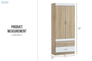 Picture of RYDEN 2-Door 2-Drawer Wardrobe