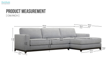 Picture of SIESTA Chaise Facing Right Sectional Sofa (Sandstone)