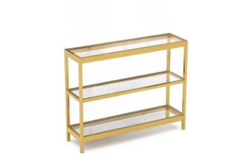Picture of JOSEF 35.5" Tempered Glass Console Table with 3 Tiers (Golden)
