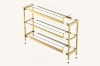 Picture of JOSEF 35.5" Tempered Glass Console Table with 3 Tiers (Golden)
