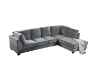 Picture of LIBERTY Premium Sectional Sofa (Light Grey) - Chaise Facing Right with Regular Ottoman