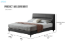 Picture of CUBA Genuine Leather Bed Frame in Queen/Eastern King Sizes (Dark Grey)