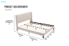 Picture of ALASKA Fabric Bed Frame in Single/Double/Queen/Eastern King Size (Beige) 