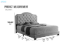 Picture of HELEN Velvet Bed Frame in Double/Queen/Eastern King Size (Grey)