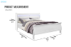 Picture of LOUIS Hevea Wood Bed Frame with LED Lighting Headboard in Queen/Eastern King Sizes (White) 