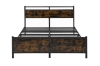 Picture of HOMCOM Platform Bed Frame in Double/Queen Size with Storage Headboard, Charging Station and LED Light